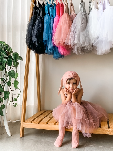 Vestido regata tule rosè - SOB ENCOMENDA (prazo 15 a 35 dias)