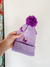 Touca Infantil Tricot Lilás 1 a 5 anos - Personalizada (Prazo de produção 5 dias)