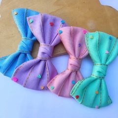 Laço Jeans Corações - G - comprar online