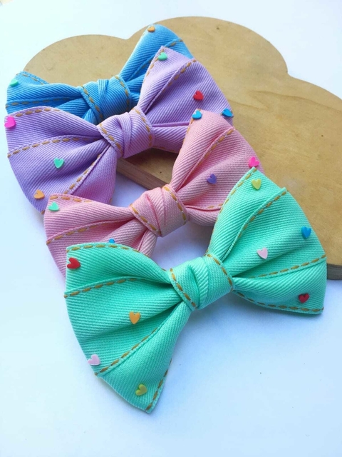 Laço Jeans Corações - G