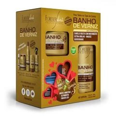 KIT SHAMPOO BANHO DE VERNIZ 300ML + MÁSCARA BANHO DE VERNIZ - FOREVER LISS