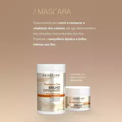 ￼Kit Headline Profissional Brilho Espelhado Shampoo 500ml + Condicionador 500ml + Máscara 300g na internet