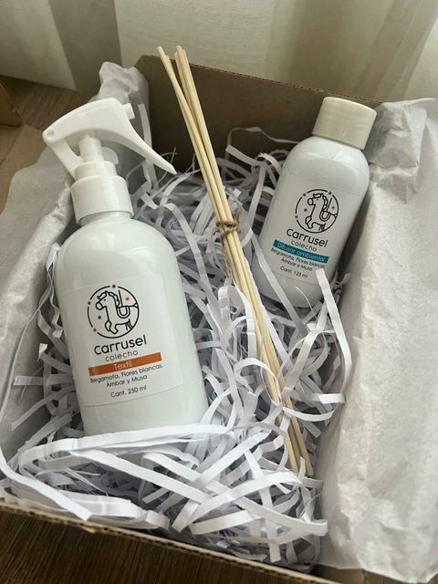 Kit Difusor de ambiente de 125cc, y  Spray Textil de 250 cc.