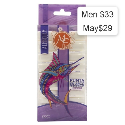 Tips 200pzs Blanca Mc Nails