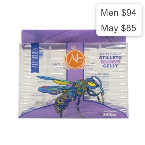 Tips Press On Stilleto Cristal GELLY 288 Pz