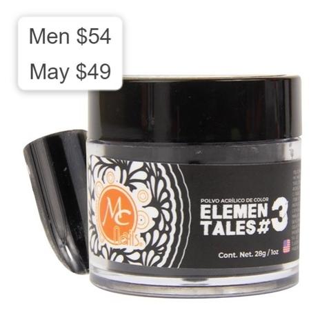 Polvo acrílico ELEMENTALES #3 (Negro) 1oz