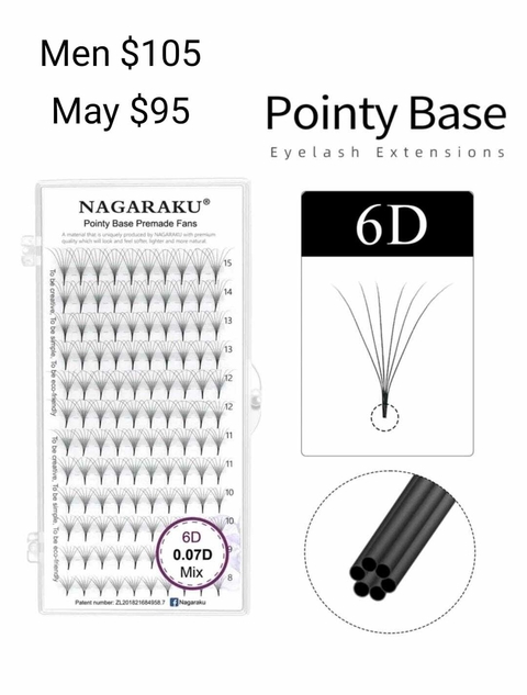Blister Pestañas Nagaraku Abanicos 6D 0.07 Mix 8-15mm