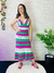 Vestido Tricot Longo Com Babado
