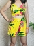 Conjunto Cropped e Short Estampado | Amarelo - loja online