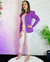 Blazer Feminino Manga Princesa Cor Lavanda