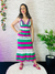 Vestido Tricot Longo Com Babado