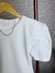 Blusa Tricot Manga Princesa Gola Redonda Branca na internet