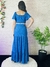 Conjunto Laise Cropped e Saia Longa Azul - comprar online