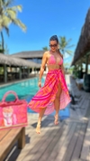 Saia Transpassada Tigre Pink