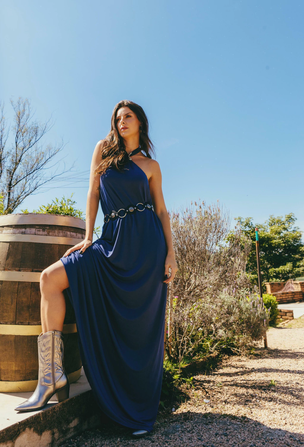Vestido Fendi Marinho