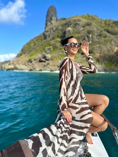 Saída Longa Zebra Noronha Marrom/Branco
