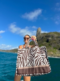 Bolsa Zebra Noronha Marrom/Branco