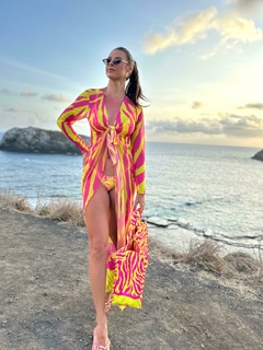 Saída Longa Zebra Noronha Pink/Amarelo - comprar online