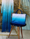 Bolsa de Praia Degradê Azul/Branco