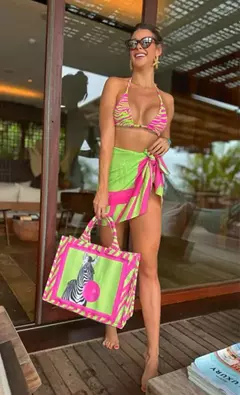 Pareô Zebra Pink Lima - comprar online