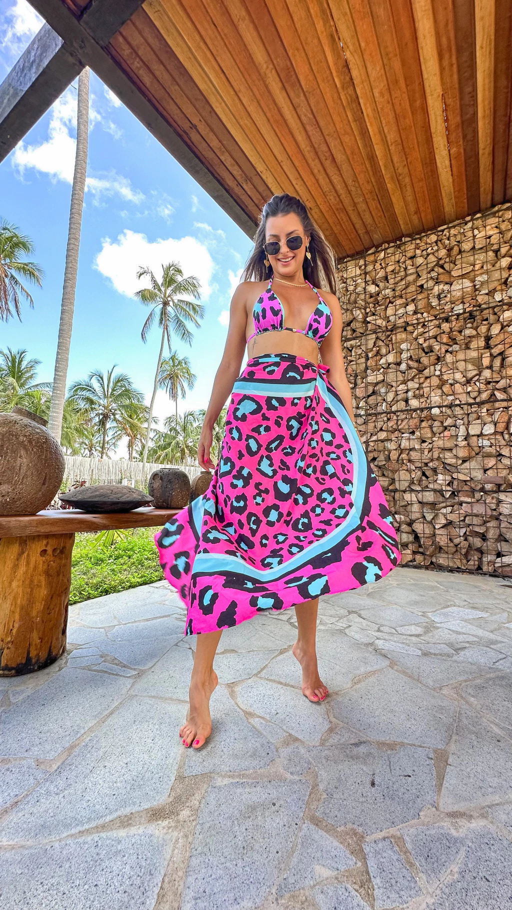 Saia Transpassada Lari Pink