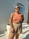 Body Sem Manga Zebra Laranja