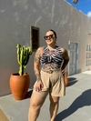 Body Sem Manga Zebra Preto/Branco