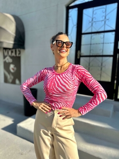 Body Manga Longa Zebra Pink - comprar online