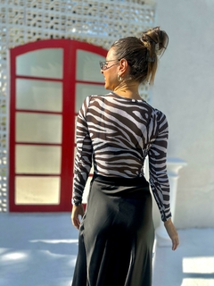 Body Manga Longa Zebra Preto/Branco na internet