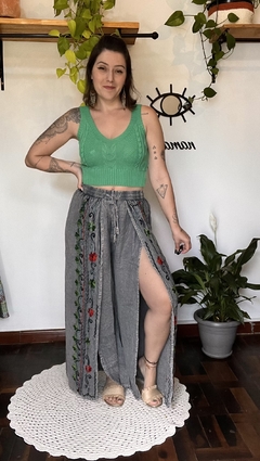 Calça estonada boho - Joonoon - Moda mística feminina