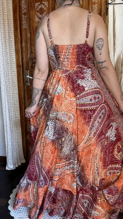 Vestido seda indiana alças. - Joonoon - Moda mística feminina