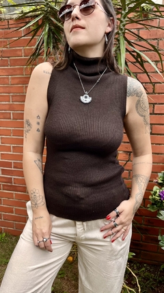 Blusa em tricô com gola - Joonoon - Moda mística feminina