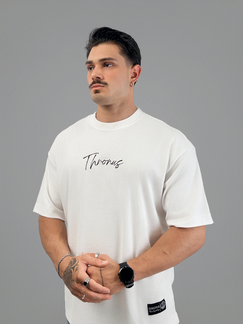 Camisa oversize Thronus off White nature - comprar online