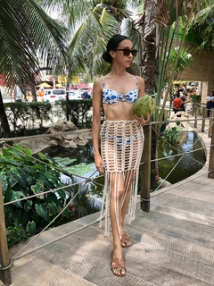 Saia Fran Crochê Artesanal Off White - comprar online