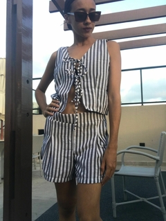 Conjunto Colete Alfaiataria Listras - loja online