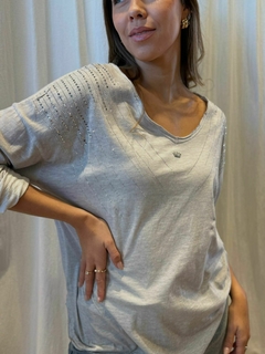 BLUSA ALGODON CON APLIQUES 70309