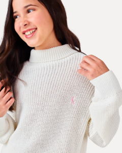 CASACO MENINA TRICOT GOLA ALTA