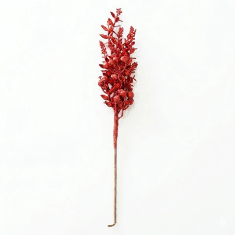 Haste Natalina Decorativa Vermelha com Glitter Tok da Casa – 46 cm