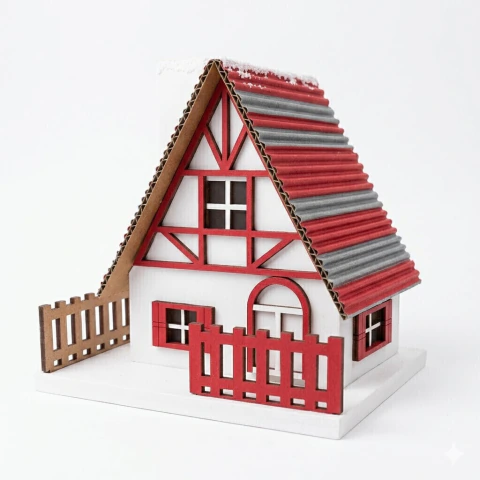 Casinha Decorativa Natalina Estilo Chalé – Tok da Casa | 10x8x11 cm