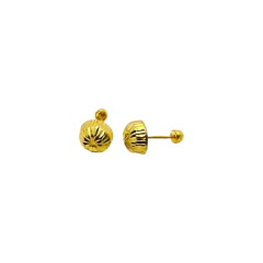 Aretes Broquel Honguitos 6mm Oro 10K #3 - comprar en línea