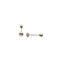 Broquel Honguitos Oro Blanco 14K de 3mm - comprar en línea