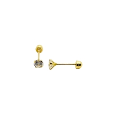 Aretes Broquel con Zirconias Blanca de 2.5mm Oro 10K - comprar en línea