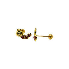 Aretes Broquel en forma de Gusanitos Oro 10K - comprar en línea