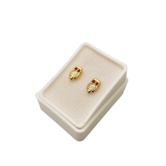 Aretes Broquel de Búhos en Oro 10K - Perfumería y Regalos Guedale