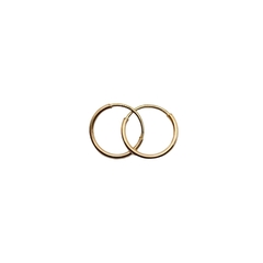 Arracadas Lisa en Oro Rosa de 10K de 1cm