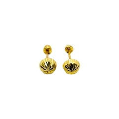 Aretes Broquel Honguitos 4mm Oro 10K #1