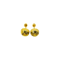 Aretes Broquel Honguitos 6mm Oro 10K #3