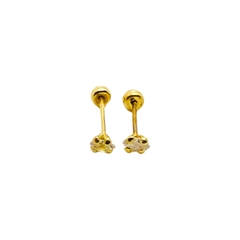 Broquel Zirconia Blanca Oval 3mm Oro 14K
