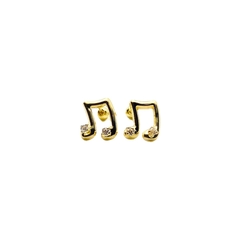 Aretes Broquel Notas Musicales Oro 10K en internet