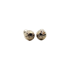 Broquel Honguitos Oro Blanco 14K de 4mm en internet